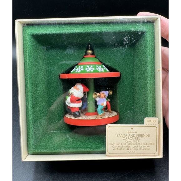 New Hallmark Keepsake 1983 Santa And Friends Carousel Ornament Original Box 29D - Picture 1 of 8